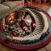 Christmas Cartoon Round Rug Waterresistant Carpet For Living Room Decor