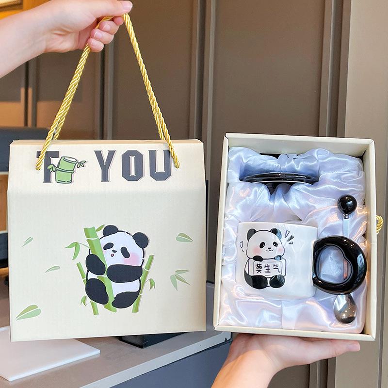 Souvenir Mädchen Niedlicher Panda Keramiktasse Paar Wasserbecher Kreative Praktische Tasse Herren Kaffeetasse Geschenk
