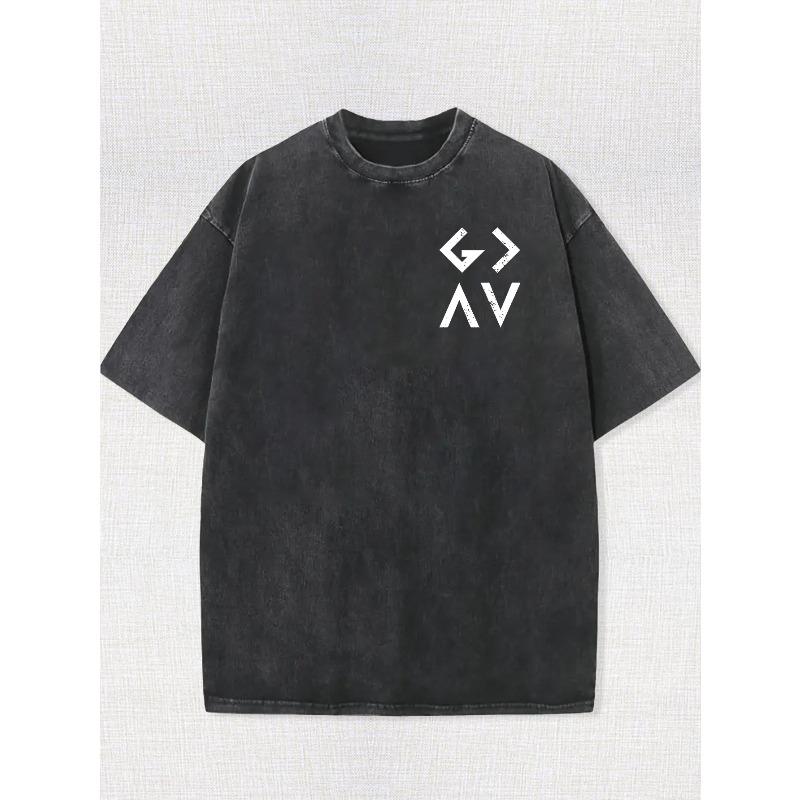 High-Quality Double-Sided Men's T-Shirt Ideal for Outdoor Sports, Vintage Washed, Made of 100%, Perfect for Daily Wear with a Loose Fit And Soft