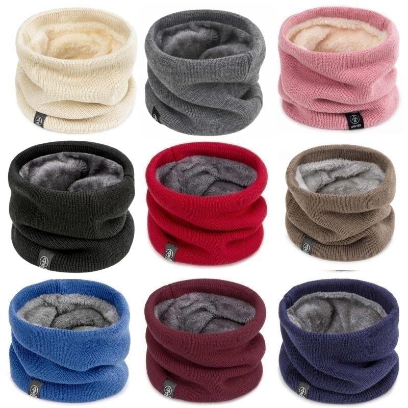 Unisex Wool Knit Winter Neck & Head Warmer - Fleece-Lined Gaiter