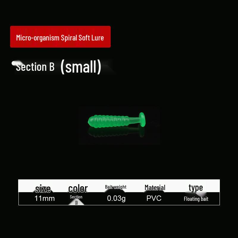 Micro Spiral Soft Lure for Sea and Fly Fishing - Floating Mini Drop Shot Bait for Outdoor Wild Fishing