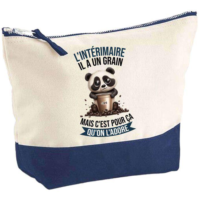 Trousse de maquillage - PLANETEE - L'Intérimaire Panda Grain - Grand format - Coton - Impression sublimation HD