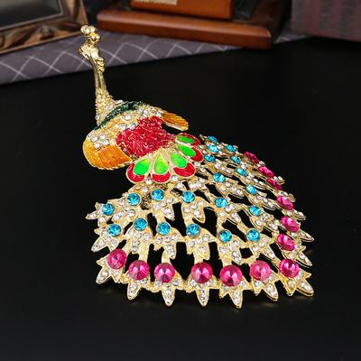 Neue Emaillefarbe Diamant Pfau Schmuckschatulle Magnetischer Klappverschluss Staubdicht Schmuckaufbewahrungsschachtel Kreatives Ornament