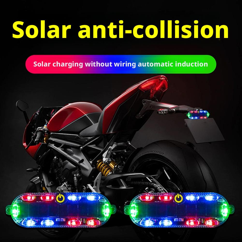 1/2pcs Mini Car Solar Warning Lights Night Security Anti-Theft Lamp Strobe Wireless Lamp Signal LED Warning Caution W0M4