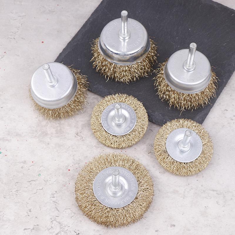 3/5 Stück Stiftform Stahlbürste 5 Stück Bohrmaschine Stahlbürstenrad mit Stiel Polieren und Rostentfernung Bohrmaschine Werkzeugzubehör