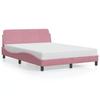 Bed Frame with Headboard  Dover  Pink 140 x 190 cm Velvet