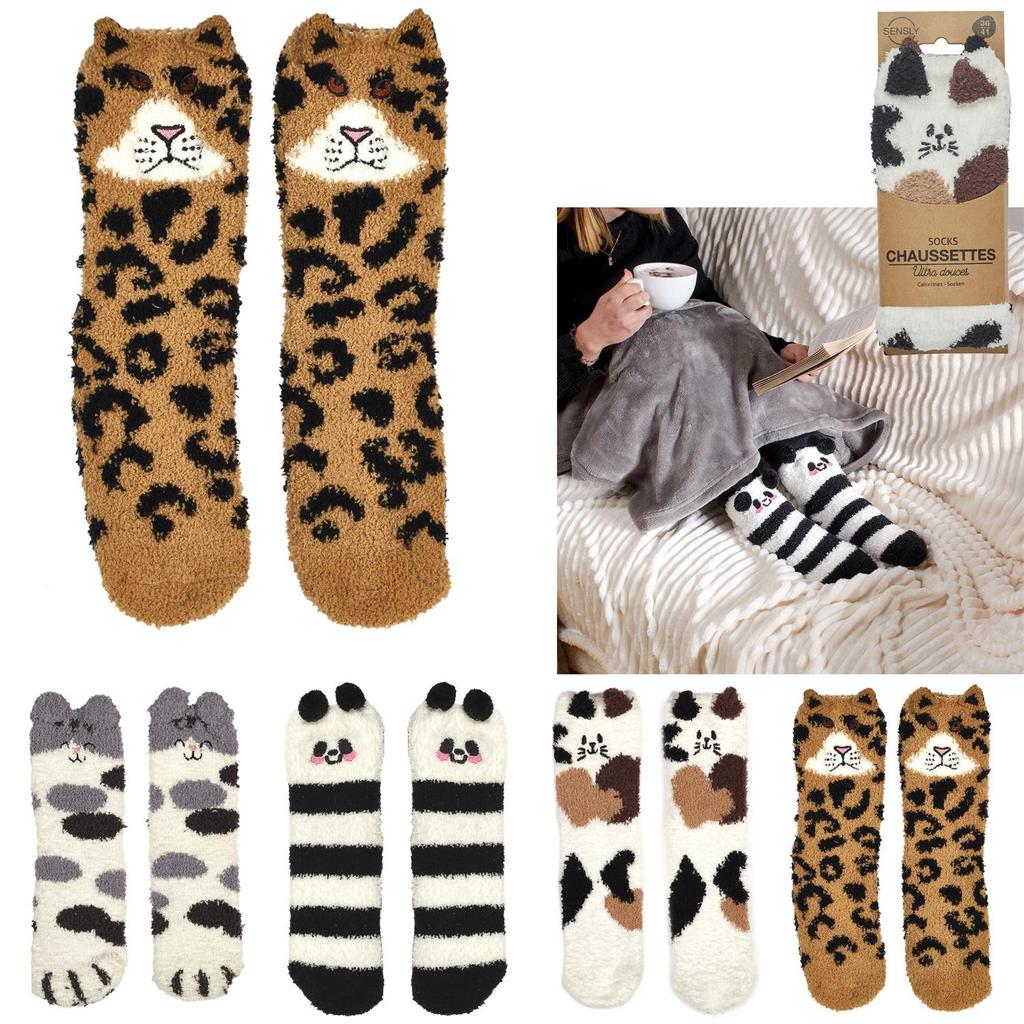 Orange Cat Plush Socks