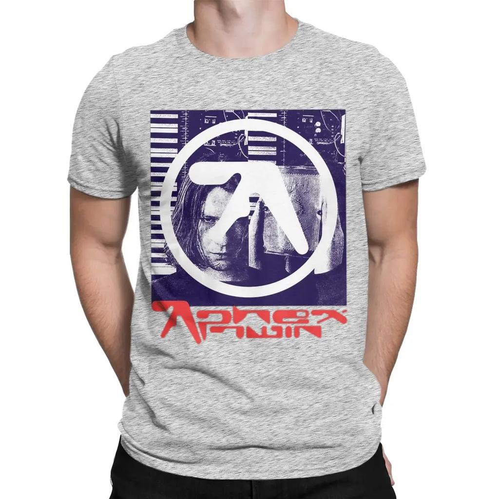 This Is Aphex Twin Vintage Men's T Shirt Novelty Tee Shirt Short Sleeve Round Neck T-Shirts Cotton Plus Size Tops