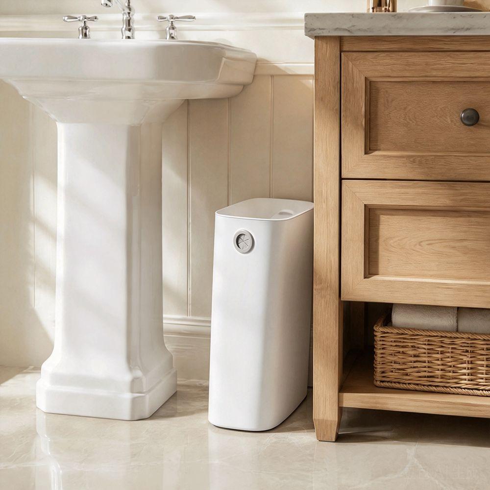 2PCS Without Lid Small Trash Can Holding Hole Indoor Waste Basket Mini Garbage Bin Living Room