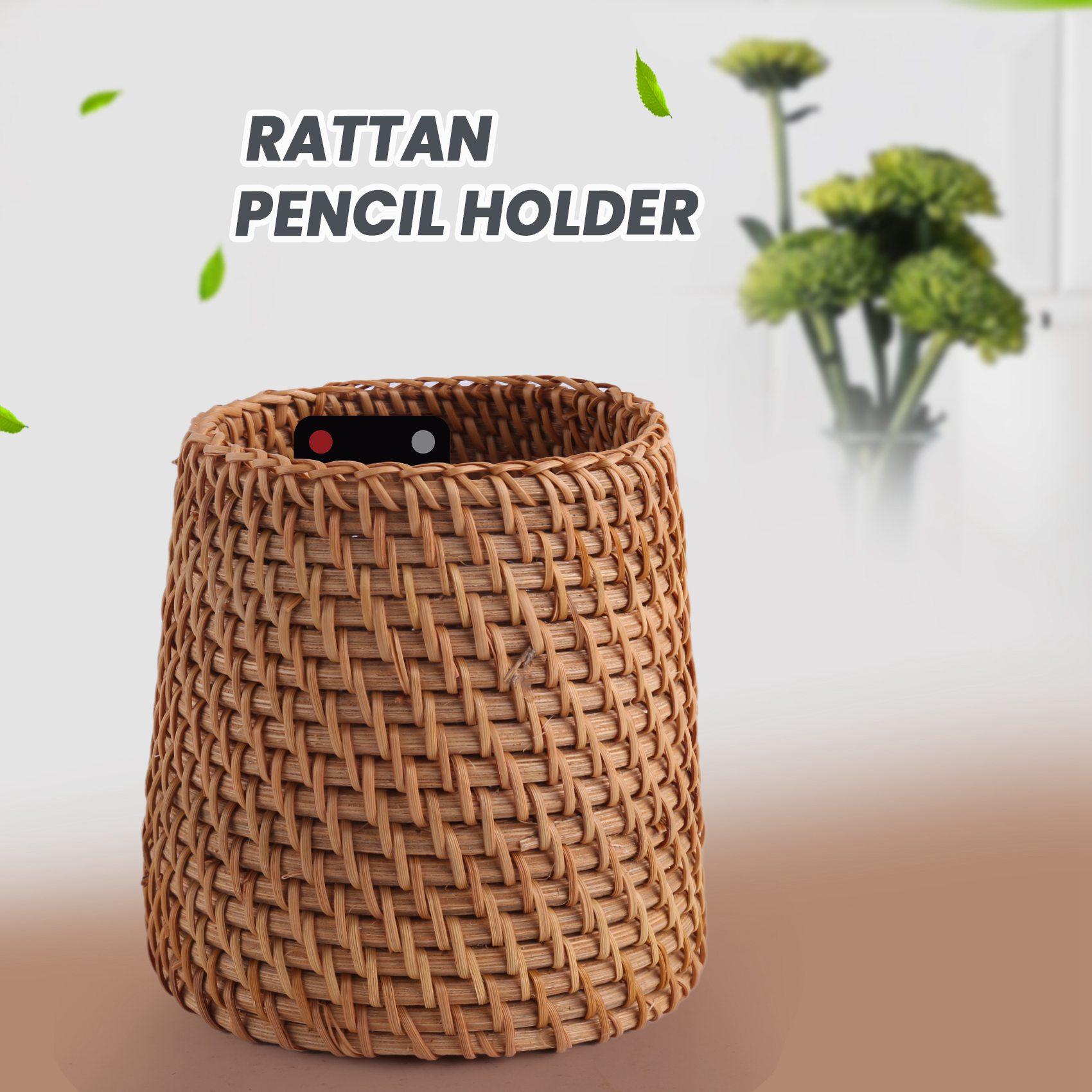 

ABWR-Rattan Chopsticks Tube Shovel Spoons Bucket Dinner Knives Forks Tableware Storage Box Home Storage Baskets Organizer