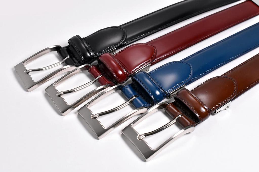 Cordovan Business Belt NB14920 Black Free Size to Waist Size [Prairie Ginza] Men's (Up 95cm)