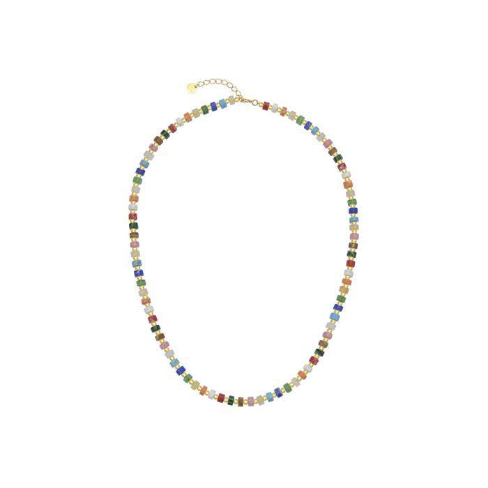 Collier - LUXENTER - Ihun - Argent 925 - Or Jaune 18K - Cristal Multicolore