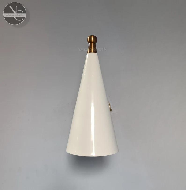 Brass Diabolo Wall Sconce: Mid Century Italian Plug In Lamp