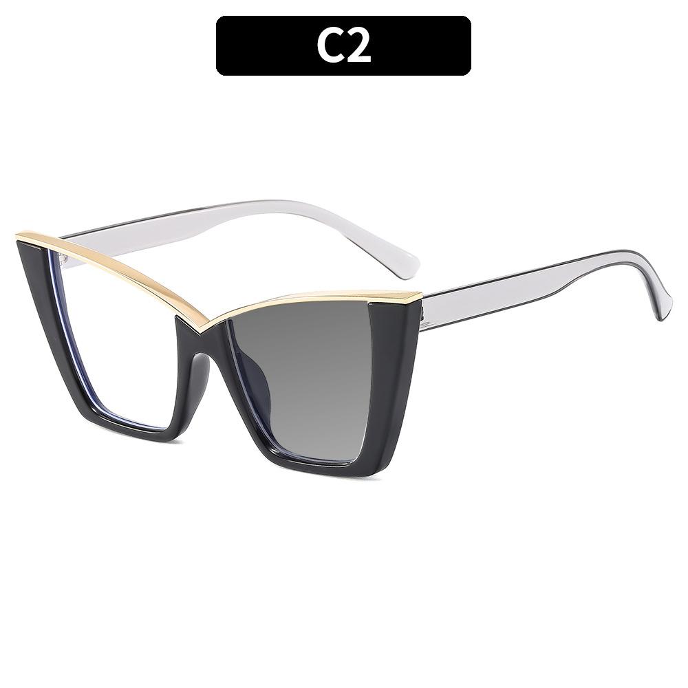 Fashion Design Rainbow Cat Eye Frame Photochromism Reading Glasses Women Anti Blue Light Hyperopia Prescription Eyewear 0~+600