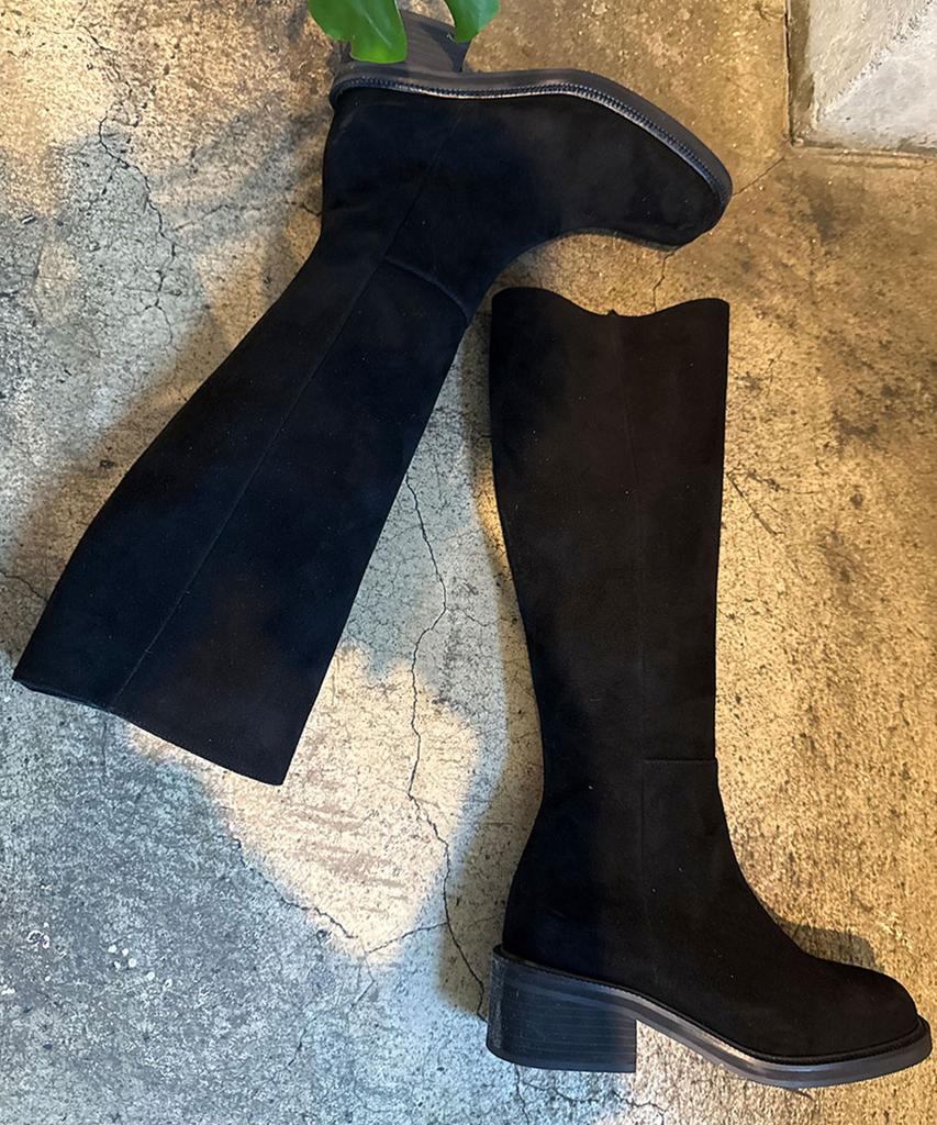 Leah Bella Long Boots_Black, Black Suede