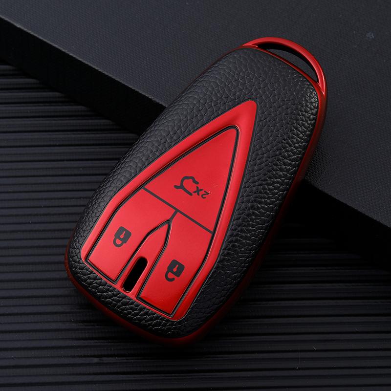 

Кожаный чехол для ключей из ТПУ с 3/4/5 кнопками, полное покрытие для Changan CS35PLUS CS55PLUS CS75PLUS 2019-2020, защита 3 Button Key Case красный