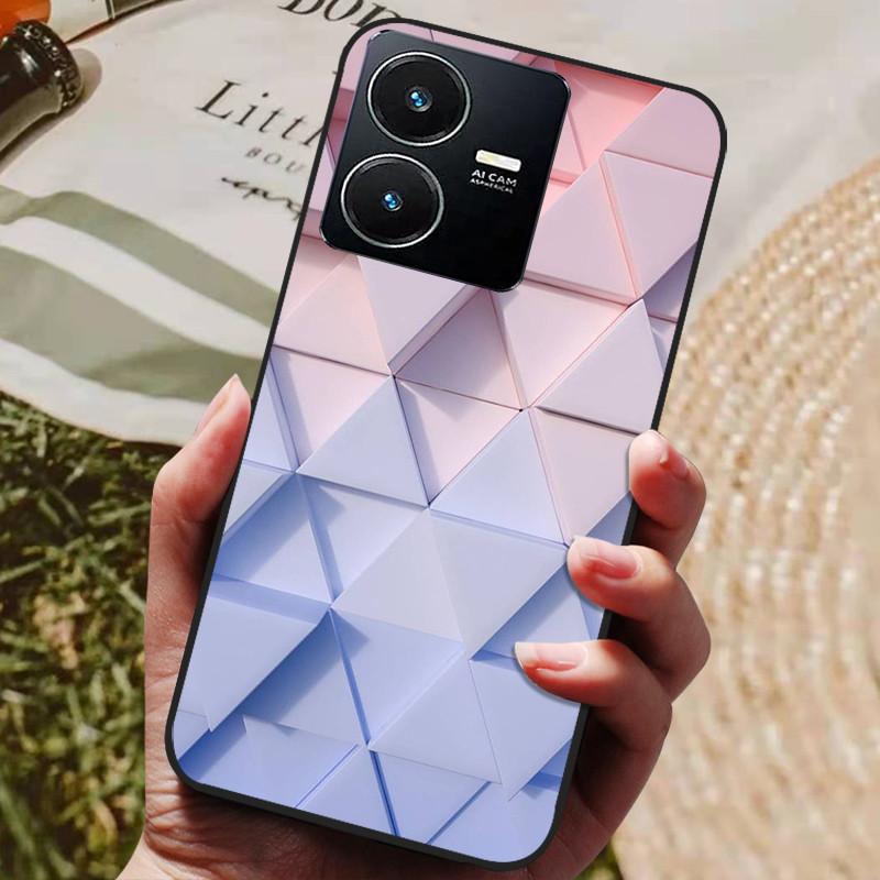 Für Vivo Y22 Hülle Weiches Silikon Stoßfeste Handyhülle für Vivo Y22 Y22s Y 22 s Hüllen Y 22 2022 Schwarzer Bumper Schutzhüllen