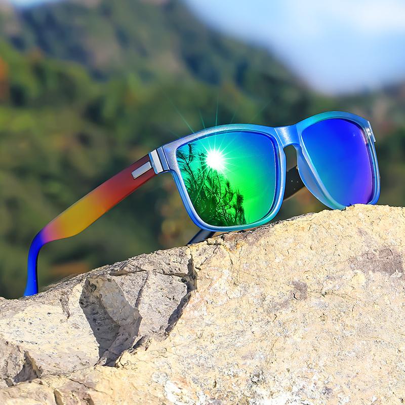 Vibrant Gradient Polarized Sports Sunglasses for Men & Women - UV Protection, Fashionable Design with Metal Hinges Outdoor