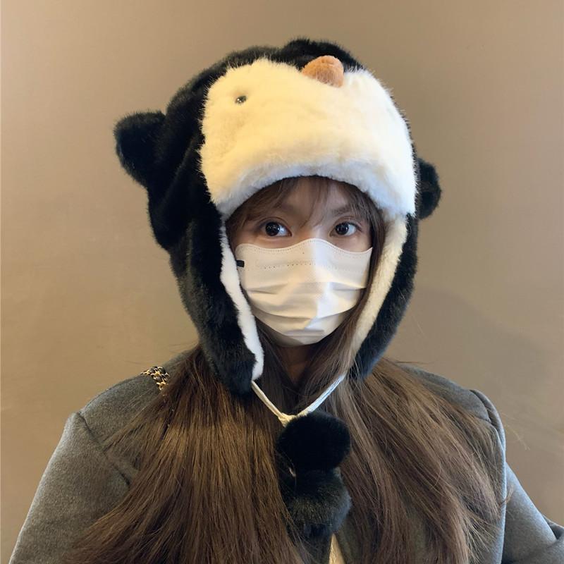 Lei Hat Penguin Feng Hat Ski Cap Thick Cold And Ear Protection Plush Animals