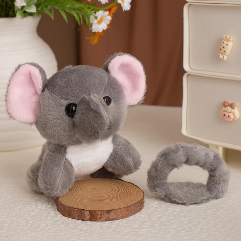 Cartoon Animal Tiger Leopard Bracelet Standing Shoulder Doll Plush Toy Panda Elephant Doll Girl Doll