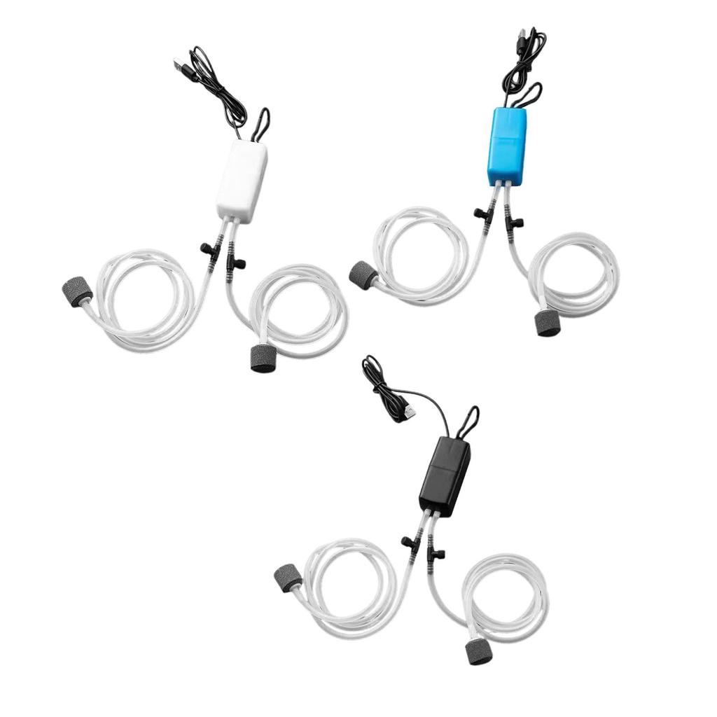USB Fish Tank Oxygen Pump Portable Silent Double Outlet Mini Fishing Oxygen Air Pump for Home Aquari