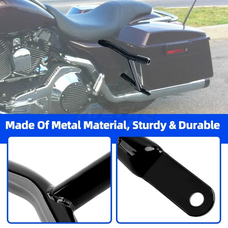 Motorcycle Saddlebag Rails Protector Black Guard Crash Bar Bumper For Harley Touring Road King FLHR Electra Street Glide 97-08