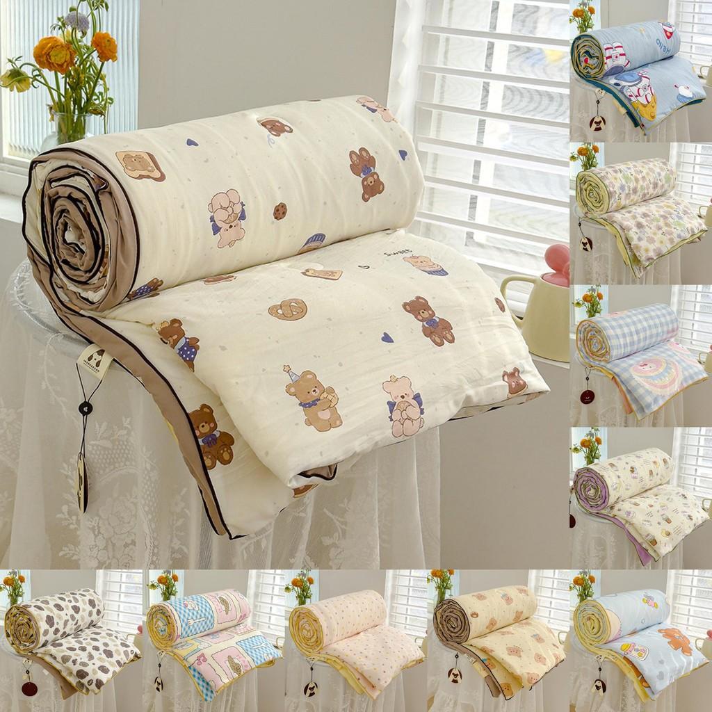 Flower Animal Cake Print Summer Air Conditioning Blanket Quilt Gift