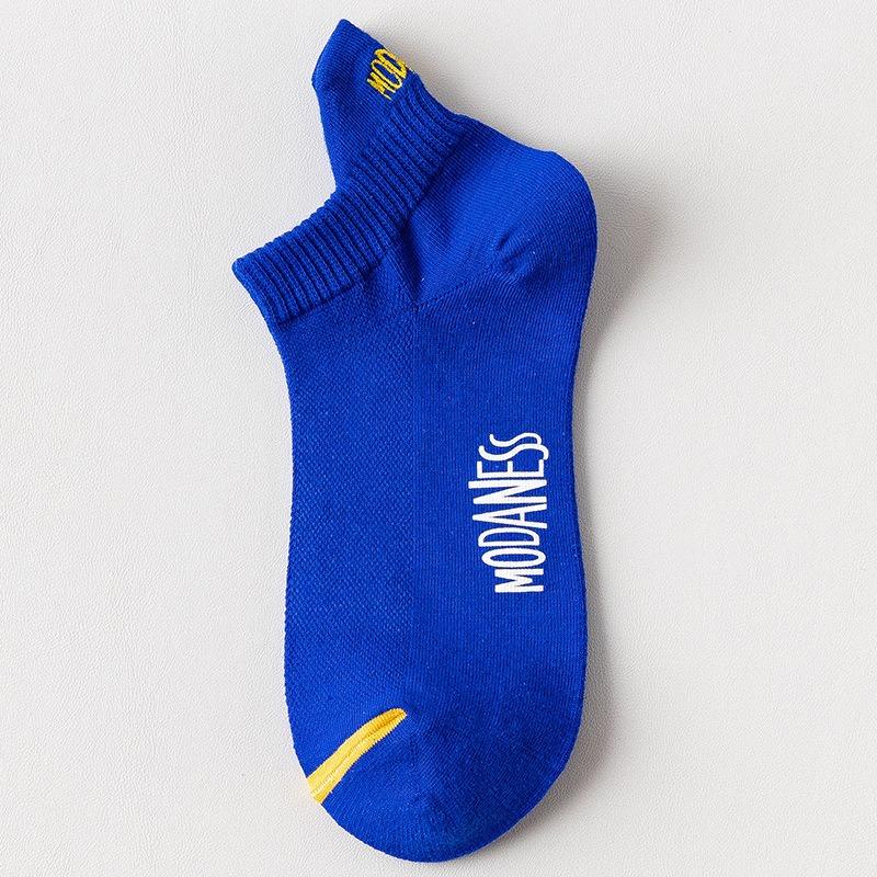

Men s Summer Thin Leisure with Shallow Mouth Breathable Sweat Absorption Short Tube Cotton Socks 1 pair синій