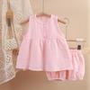Baby Kids Girls Clothes Short Sets Summer Toddler Boy Cotton T-shirt+Shorts Linen Children Clothing Outfits Suits for 0-5 Years