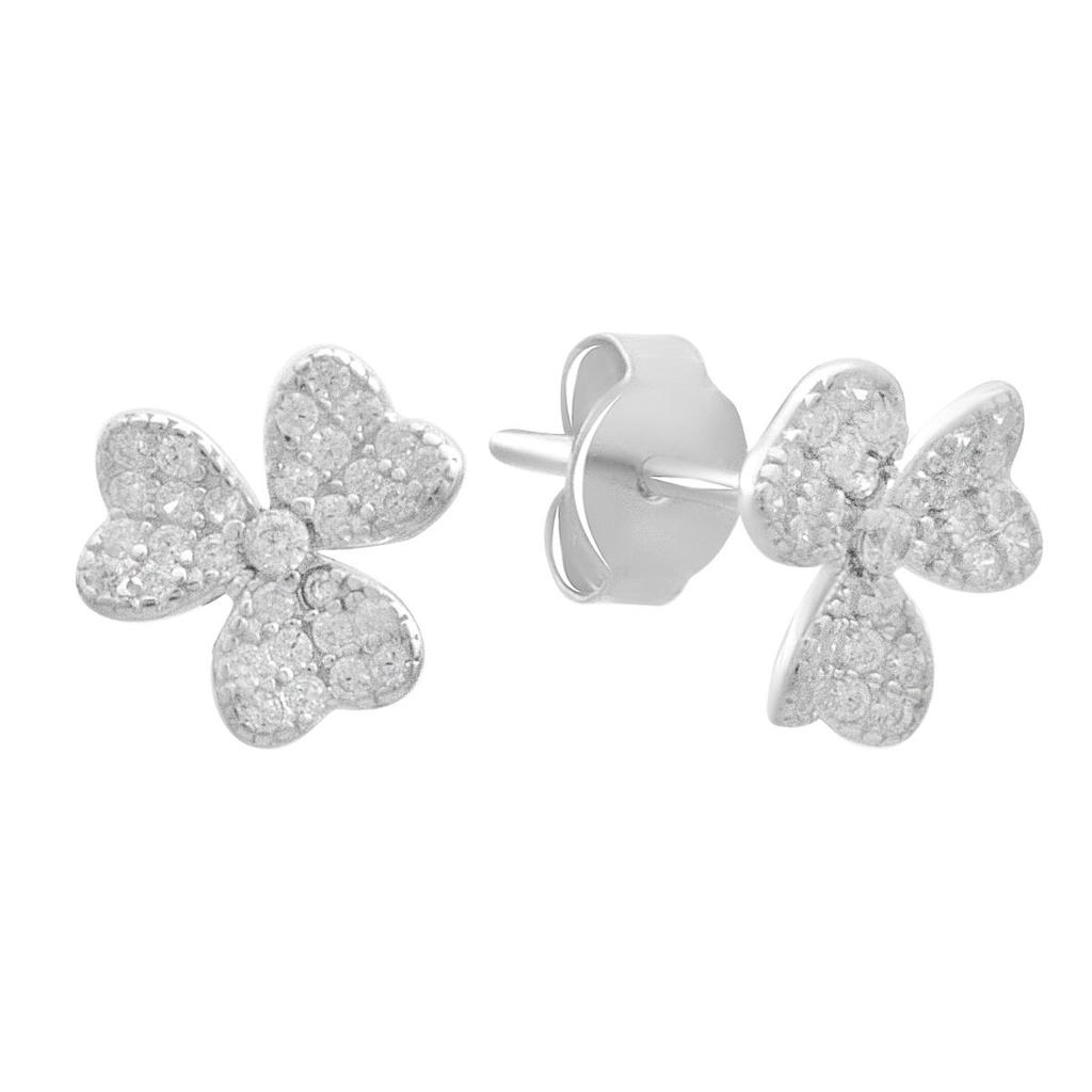 Серебряные серьги с фианитами (2186090)