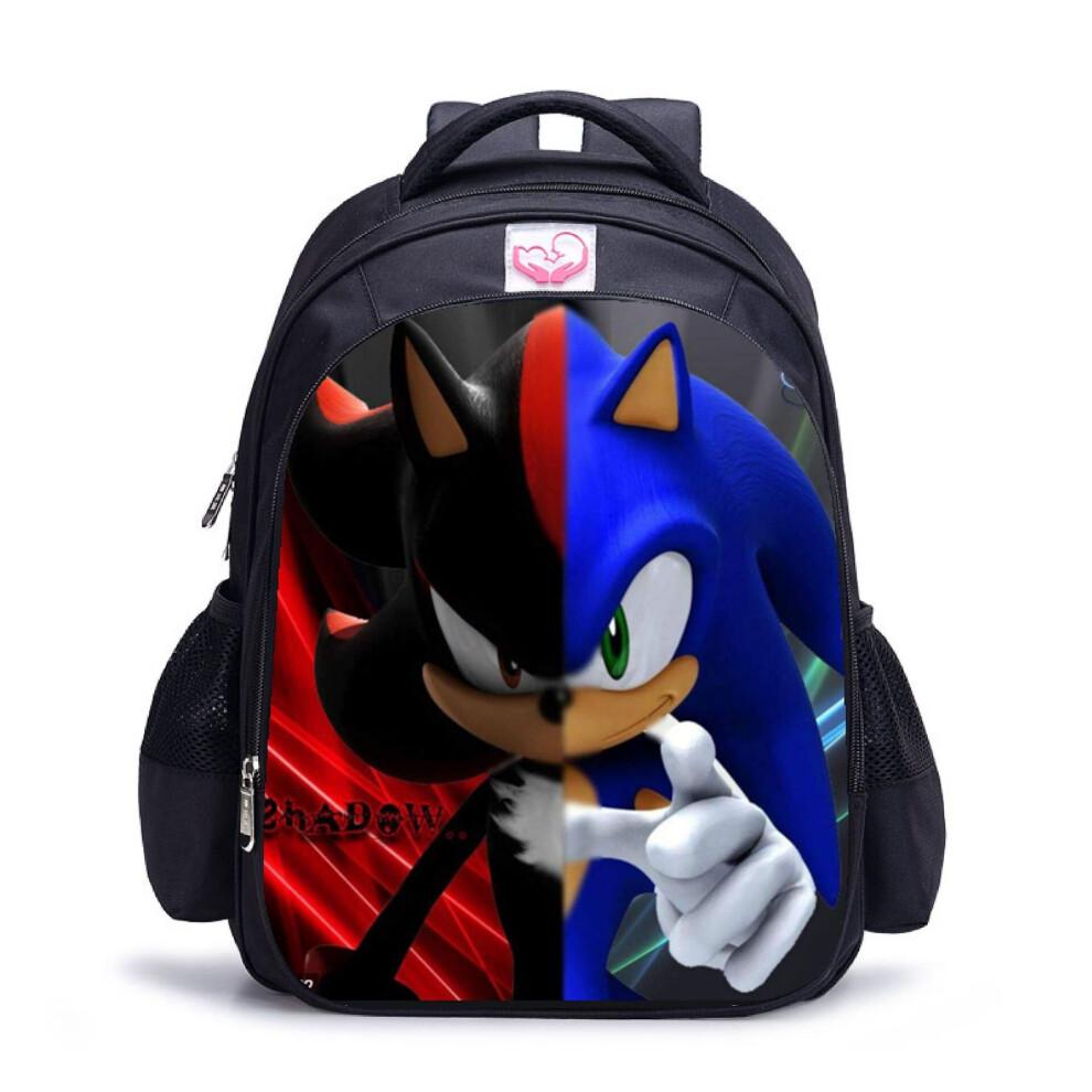 (Petit (27*14*35), 16) Sac à dos pour enfants Sonic sac d'école grande capacité sac de voyage d'extérieur