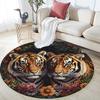 Tiger Artwork Round Area Rug,Carpet Rug for Living Room Bedroom Sofa Playroom Decor,Non-slip Floor Mat