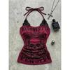 VAYLA Y2k Subculture Gothic Punk Crop Tops Printed Sleeveless Tank Vest Retro Vintage Street Style Women Summer Casual Soft Tees