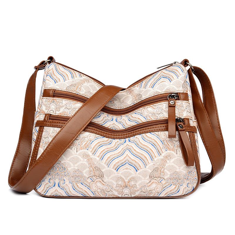 Crossbody bag retro fashion splicing simple shoulder bag