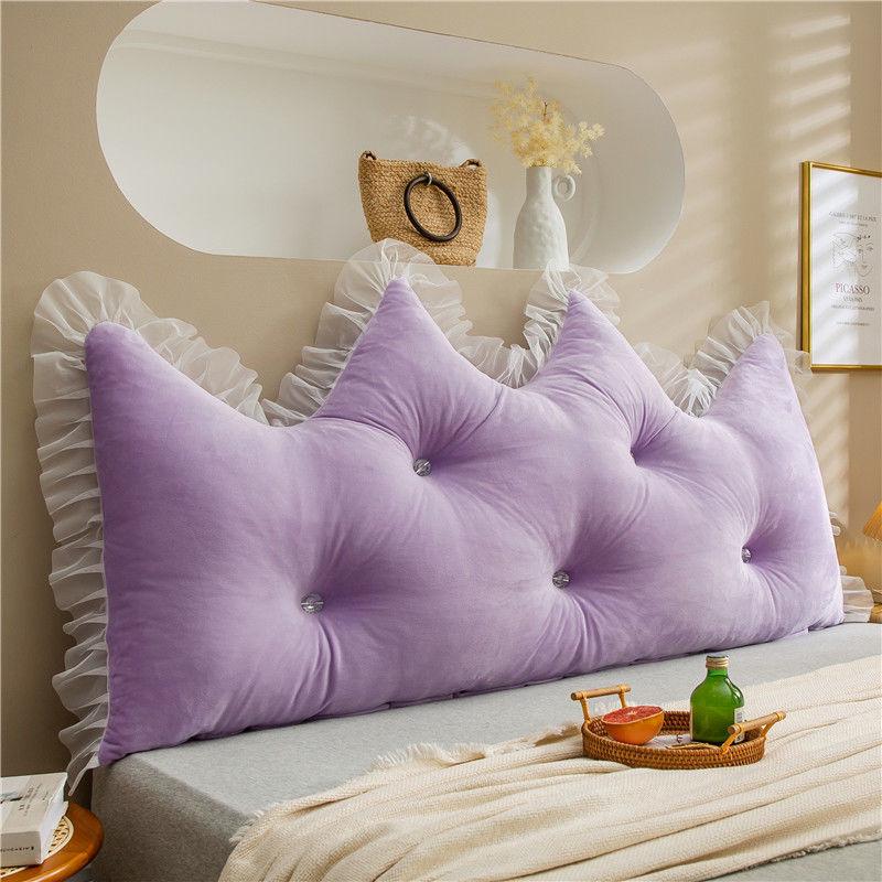 Princess Backrest Cushion: Soft Crystal Velvet, Removable & Washable Pillow for Tatami Bed