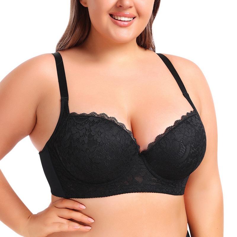 Oversized Comfort Push-Up Underwire Adjustable Lace Bra