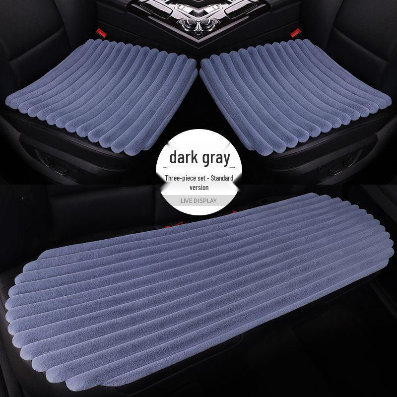 Universal Heated Winter Bamboo Plush Car Seat Cushion Set - Non-slip, Thickened, Three-piece for Warmth and Comfort