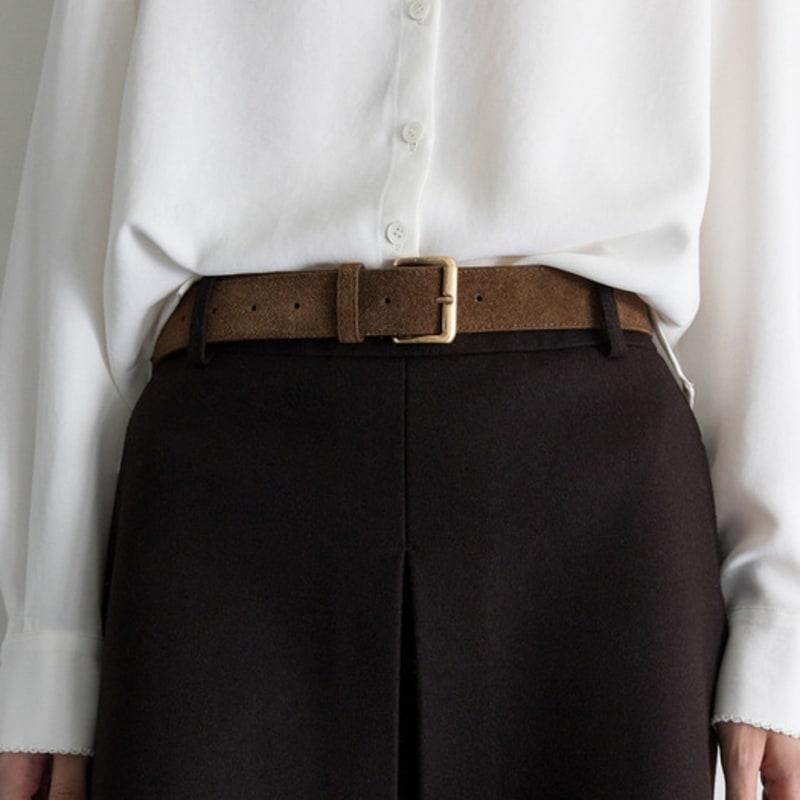 

И ТЫ Квадратный замшевый ремень (Коричневый/Хаки Бежевый/Бежевый)_2FFUAB01 Beige