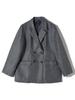 Ships Colors Hand Washable Melange Herringbone Double-Button Jacket (227060006) Gray, One Size