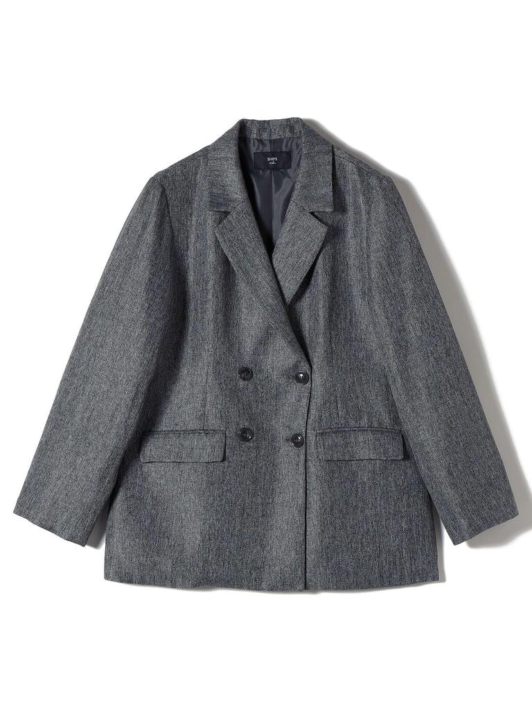 Ships Colors Hand Washable Melange Herringbone Double-Button Jacket (227060006) Gray, One Size