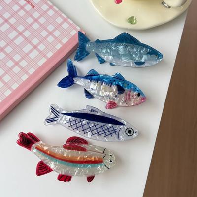 Tuna Fish Ocean Animal Hair Claw Hairpin Fish Grab Clip Marine Life Fish Hair Clip  Streetwear