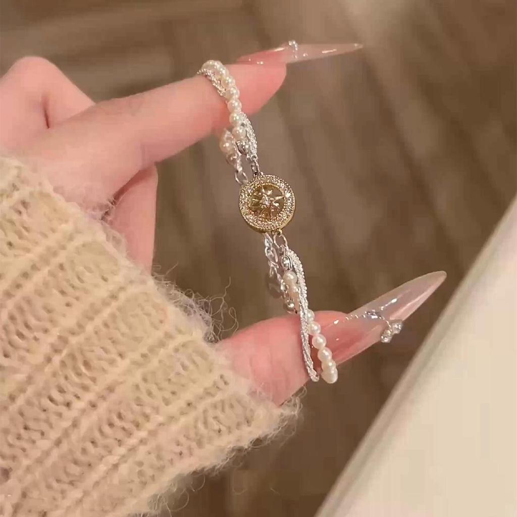 Zircon Starry Sky Pearl Bracelet: Luxurious and Elegant Accessory for Women