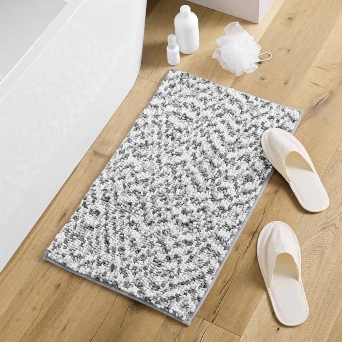 Tapis De Bain Microfibre 45 X 75 Cm Frizza Anthracite/blanc