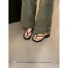 Internet celebrity fashion trend toe flip-flops shoes women summer wear flat bottom thick bottom holiday leisure beach