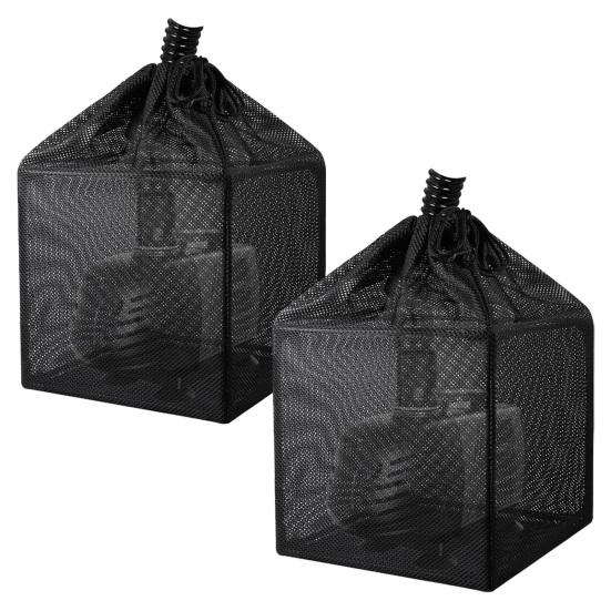 Pond Filter Box Pump Barrier Bag with Frame Anti-Clogging Cube Filter Box Pump Filter Barrier Mesh Bag for Outdoor Water Fish Pond Aquarium