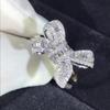 Bow Tie Square Zirconia Ring Elegant Luxury Simulated Diamond Wedding Ring for Women