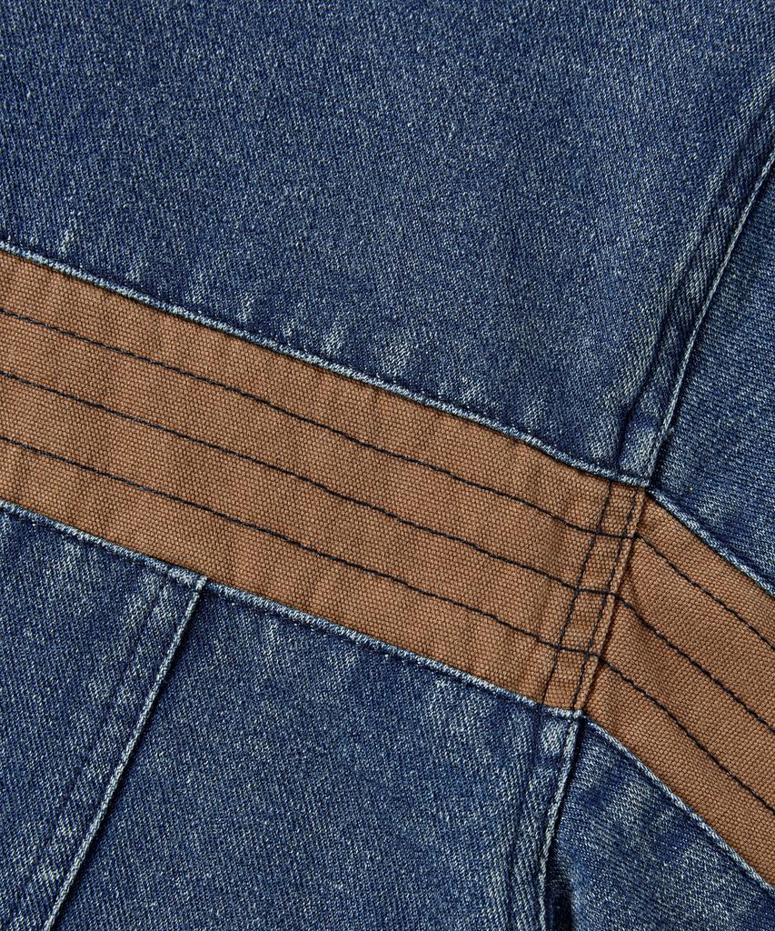 Verdnt Contrast Cut Line Denim Zip-Up Jacket [Indigo]