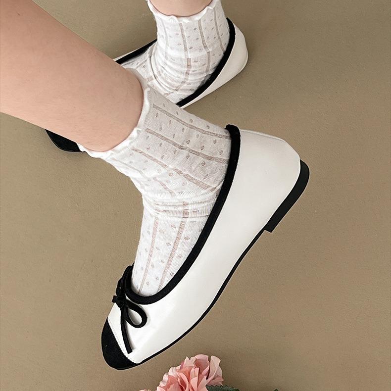 French retro ballet style shallow mouth flat-soled single shoes women's 2025 new summer versatile square head soft-soled Mary Jane shoes
