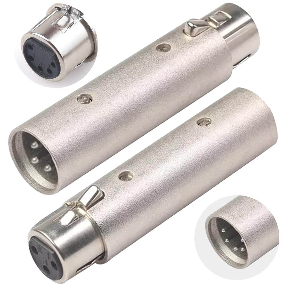 

Xiatiaosann XLR to XLR Male to Female Female to Male Adapter of for Musical Instruments 3-Pin 5-Pin Adapter, 5-Pin 3-Pin Adapter/5-Pin 3-Pin (Pack 2)