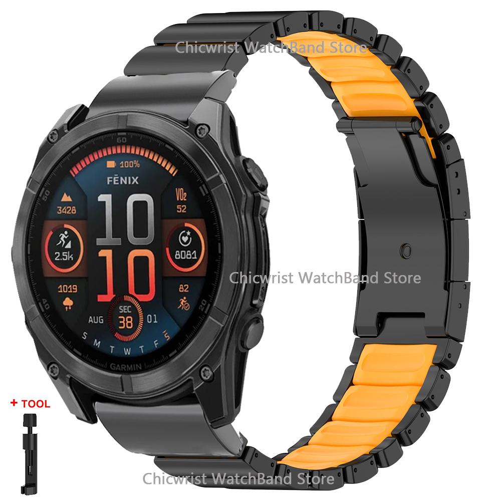 26mm Titanband für Garmin Uhr Fenix 8 7X Pro Tactix 7 EPIX Pro 51mm Enduro 3 2X Instinct 3 2X 50mm Quick Fit Armband